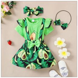 Clothing Sets Girl Baby Set Flower Fashion Born Toddler Summer Spring Pageant Birthday Tops Skrits Headwear