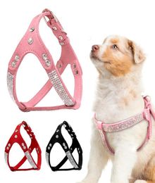 Soft Suede Leather Puppy Dog Harness Pet Vest Dogs Chihuahua Mascotas Harnesses Medium For Pink Small Cachorro7367921