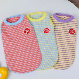 Dog Apparel Stripped Cat Vest Clothing Spring Summer Pet Clothes Red Blue Yellow Sleeveless Hoodies Tank Top For Small Dogs Chiwawa