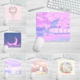 Carpets Pink House Mouse Pad Computer Keyboard Desk Mats Anti-Slip Rubber Washable Home Office Accessories E-sports Soft Laptop Mousepad