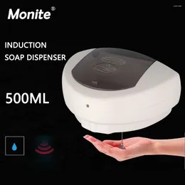 Liquid Soap Dispenser Monite White ABS Automatic Smart Sensor Touchless Dispensador For Kitchen Bathroom Wall Mounted