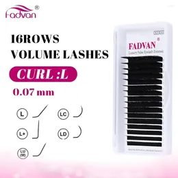 False Eyelashes 16 Rows L/L /LC/LD/LU Curl Classic Eyelash Extensions 0.07 Black 7-15mm Mixed Individual For Grafting L Shaped Lashes