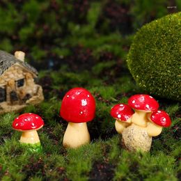 Decorative Figurines Miniature Cute Red Mushroom Micro Landscape Ornaments For Home Decorations DIY Bonsai Potted Decoration Accessories