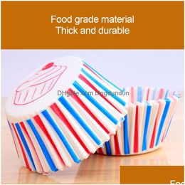 Cupcake 100 Pcs Muffin Cake Paper Cups Round Colour Printing Xuemei Niang Papers Tray Oil-Proof Cakes Trays Mti-Color Optional Wh0071 D Dh8Sk