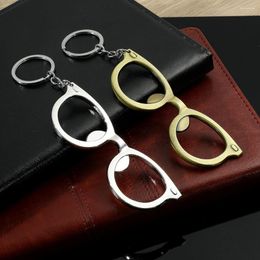 Keychains Cute Glasses Metal Keychain Funny Scholar Key Ring For Women Men Backpack Accessories Holder Surprise Gift Daily Jewelry