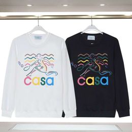 Casablanca Men's Hoodies Sweatshirts Trendy Couple Sweater New Tennis Colourful Letter Print Round Neck Sweater for Men Designer Casa Blanca Hnuw