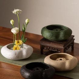 Vases Creative Lotus Seedpod Ceramic Vase Zen Tea Table Desktop Japanese Ikebana Flower Arrangement Utensils Tool Modern Decor