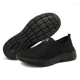 Casual Shoes Men Summer Breathable Mesh Soft Lightweight Walking Travel Male Loafers Slip-On Sneakers Big Size 39-46