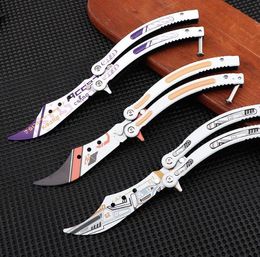 New Portable Practice Butterfly Knife Stainless Steel Pocket Folding Knife GSGO Knives Outdoor Sports Training Tools