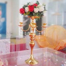 Candle Holders Gold Crystal Candelabra Candlestick Wedding Centrepieces Flower Rack Party Candelabrum Home Decor