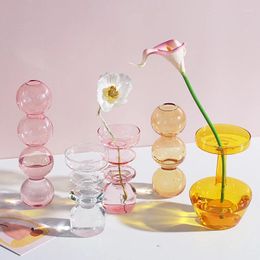 Vases Glass Bubble Vase For Home Decoration Hydroponic Flower Pot Stand Ornaments Terrarium Plant Pots 1Pc