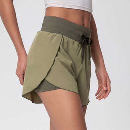 Lu Malign Shorts Summer Sport 2 1 طبقة مزدوجة عالية ارتفاع حزام سيدة Runng Yoga Gym Fiess Shorts مع Phone Pocket Ll Lmeon Gym Woman