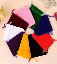Soft Velvet Jewellery Pouches Storage Bags Rings Necklace Earrings Stud Bracelets Bangle Gift Drawstrings Packaging Bags 5x7cm7x9cm2526792