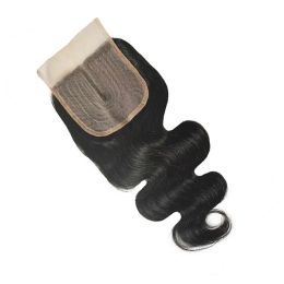 Body Wave Human Hair Closure 4x1 Lace T Middle Part Closure Raw Indian Hair Pre-Plucked With Baby Hair Natural Color