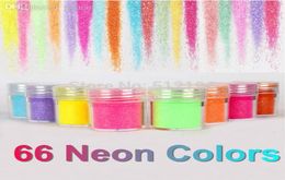 OTS06224 66 Neon Colours Metal Shiny Glitter Sequin Powder Nail Deco Art Kit Acrylic Dust Set2925cm1106038