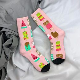 Women Socks Popsicle Time Stockings Men Harajuku Desgin High Quality Vintage Autumn Climbing Anti Skid Pattern Gift