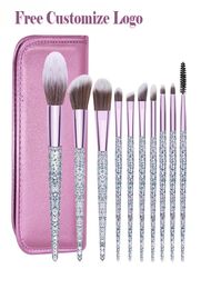 Purple Makeup Brushes Set TUOLIDI 10Pcs Foundation Blush Brush Blending Eyeshadow Make up Brush Set8853132