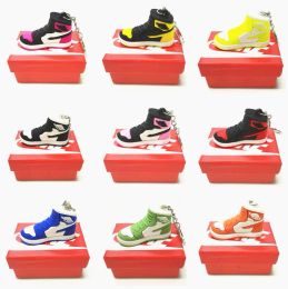 Wholesale Designer Mini Silicone Sneaker Keychain With Box For Men Women Kids Key Ring Gift Shoes Keychains Handbag Chain Basketball ZZ