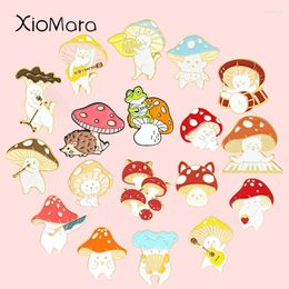 Brooches Mushroom Band Theme Party Enamel Pins Cute Plant For Kid Women Cartoons Lapel Pin Musical Instrument Badge Jewellery Gift