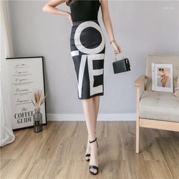 Skirts Summer Slim Fit And Beautiful Back Fashion LOVE Half Skirt Set Women's Buttocks Wrapped