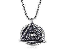 Eye of Providence mason Evil Eye Necklace in Stainless Steel Talisman Sign Medallion Gifts Illuminati Jewellery59848366052310