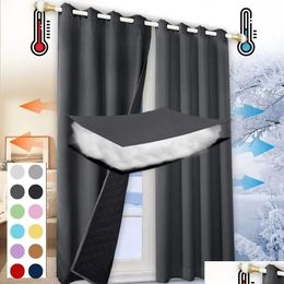 Curtain Thick Cotton Customized Thermal Insation Cold-Proof Soundproof And Windproof Household Thickened 240115 Drop Delivery Home Gar Dhynr