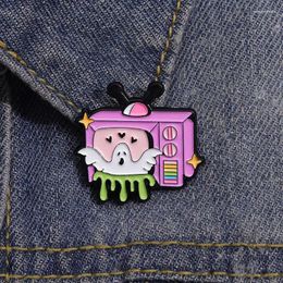 Brooches Cartoon Fun White Ghost TV Peripheral Badge Cute Alloy Accessory Brooch For Hat Lapel Pin Decoration Clothes Pines