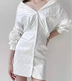 Dress Women039s Temperament Fashion Casual Pure White Angel Shirt dress Long Seductive Pretty girl Fascinating Choose9718527