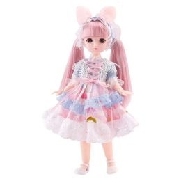 1/6 BJD girl inflatable doll 30cm with clothes brown eyes childrens ball joint toy 240517