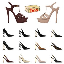 Fashion Designer Sandals Luxury Womens High Heels Classics Slingback Pumps Slides Lady Patent Leather Heel Bottoms Suede Party Wedding Golden Gold Black Sneakers