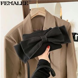 Shoulder Bags 2024 Spring Mujer Leisure Handbags Solid Colour Bow Big Capacity Crossbody Bolsa Trendy Design Lovely Girls Purses