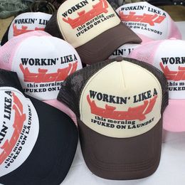 Vintage Sicko Trucker Hat for Women Men 3D Print Letter Baseball Cap Y2K Style Hip Hop Caps Gorras 240515