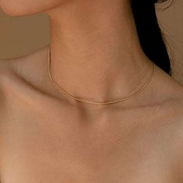 14K Women, Dainty Gold Herringbone Choker Necklace Women Thin Layered Chunky Snake Chain Necklaces Jewellery for Teen Girl Gifts