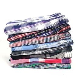 5pcs Mens Underwear Boxers Shorts Casual Cotton Sleep Underpants Quality Plaid Loose Comfortable Homewear Striped Panties 240517