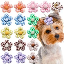 Dog Apparel 10PCS Hair Bowknot Flower Shape Bows Rubber Bands For Dogs Decorate Puppy Cat Grooming Pet Topknot Bow