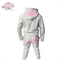 Street Brand Casual Grey Tracksuits y2k Fashion Sports Hoodies Long Pants Set For Men Women Sweatshirt Tops Trousers 240517