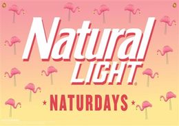 Naturdays Natural Light Banner Flag Pink 3x5ft Printing Polyester Club Team Sports Indoor With 2 Brass Grommets6851571