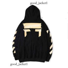 offs 2023 %60 Style Trendy Fashion Sweater Painted Arrow X Crow Stripe Loose Hoodie Men's And Women's Designer Pullover white And Black essentialsclothing 265