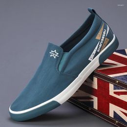 Casual Shoes Summer Slip-on Loafers Men Original Flat Men's Sneakers Fashion Designer Blue Vulcanize Breathable Moccasins