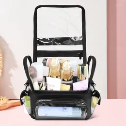 Storage Bags PVC Transparent Cosmetic Bag Removable Partition Waterproof Case Stereoscopic Female Wash Kit Portable Pack