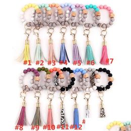 Party Favor 14Styles Sile Bead Bracelets Beech Tassel Key Chain Pendant Leather Bracelet Womens Jewelry By Ocean- P169 Drop Delivery Dhquw