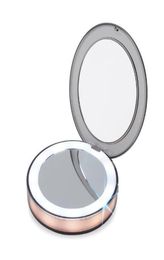 New LED Lighted Mini Makeup Mirror 3X Magnifying Compact Travel Portable Sensing Lighting Makeup Mirror SK884000151