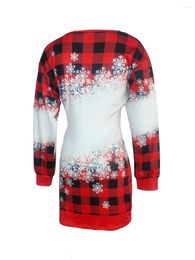 Casual Dresses Women Funny Christmas Dress Off Shoulder Long Sleeve Reindeer Snowflake Print Tunic Plus Size Xmas Holiday Shirt