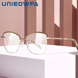 Sunglasses Frames Optical Prescription Glasses Frame Women Cat Eye Myopia Eyeglasses Female High Quality Stainless Steel Spectacles Ladies