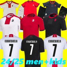 24 25 GEORGIA Soccer Jersey KVARATSKHELIA 2024 Islands National Team Home Away CHAKVETADZE DAVITASHVILI KVILITAIA MIKAUTADZE ZIVZIVADZE Football Shirts kids Kit