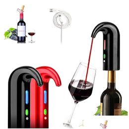 Wine Glasses Portable Smart Electric Decanter Matic Red Pourer Aerator Dispenser Pouring Device Drop Delivery Dh5Ng