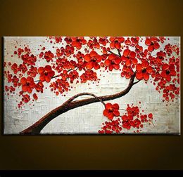 Modern Abstract Canvas Art Wall Decor Oil Painting on canvas quotRed Flowersquot No Frame8184014
