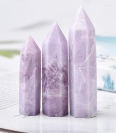 Decorative Figurines Natural Crystal Quartz Lilac Stone Energy Pillar Obelisk Wand Rock Mineral Reiki Healing Home DecorCollect So5159814