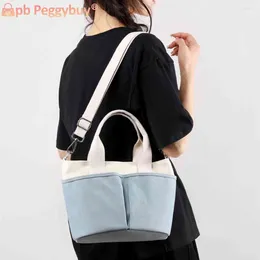 Evening Bags Canvas Shoulder Bag Contrast Color Ladies Tote Multifunctional Fashion Large Capacity Simple Multi Pocket For Travel Work