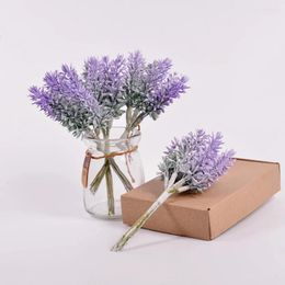 Decorative Flowers 3Pcs Mini Simulation Lavender Bouquets Wedding Home Flower Arrangement Decoration Vases DIY Artificial Plants Decor